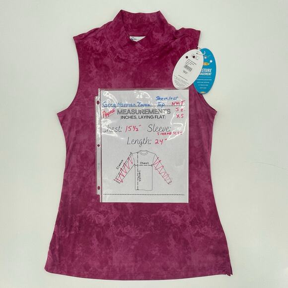 Greg Norman Women’s Emma Sleeveless Ethereal Print Tank Top Merlot, NWT, Sz. XS - Picture 8 of 8